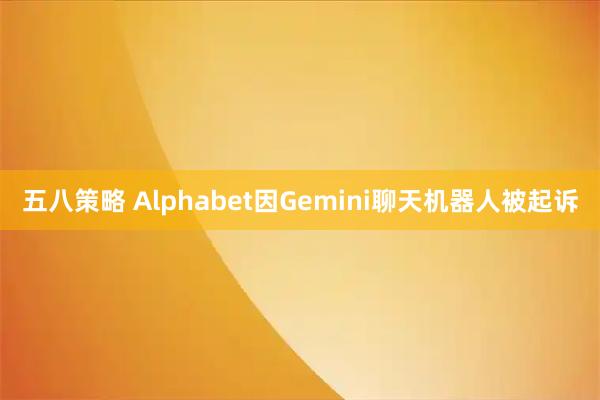 五八策略 Alphabet因Gemini聊天机器人被起诉