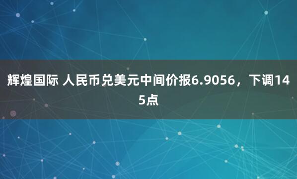 辉煌国际 人民币兑美元中间价报6.9056，下调145点