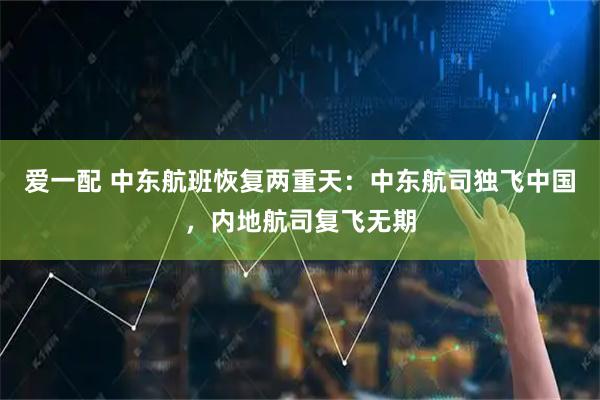 爱一配 中东航班恢复两重天：中东航司独飞中国，内地航司复飞无期