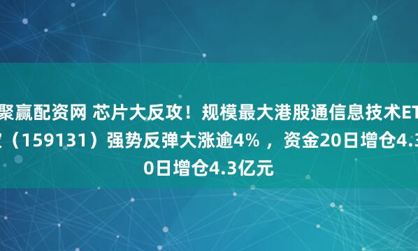 聚赢配资网 芯片大反攻！规模最大港股通信息技术ETF华宝（159131）强势反弹大涨逾4% ，资金20日增仓4.3亿元