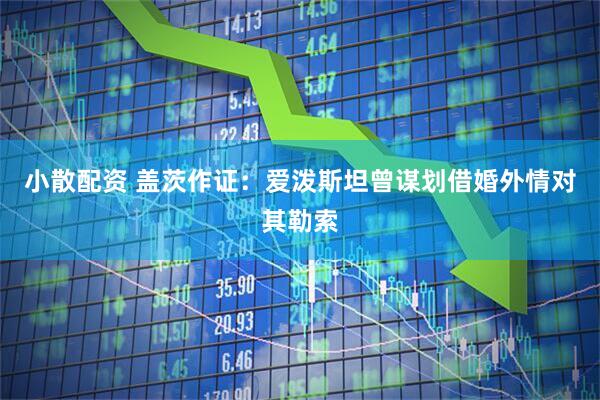 小散配资 盖茨作证：爱泼斯坦曾谋划借婚外情对其勒索